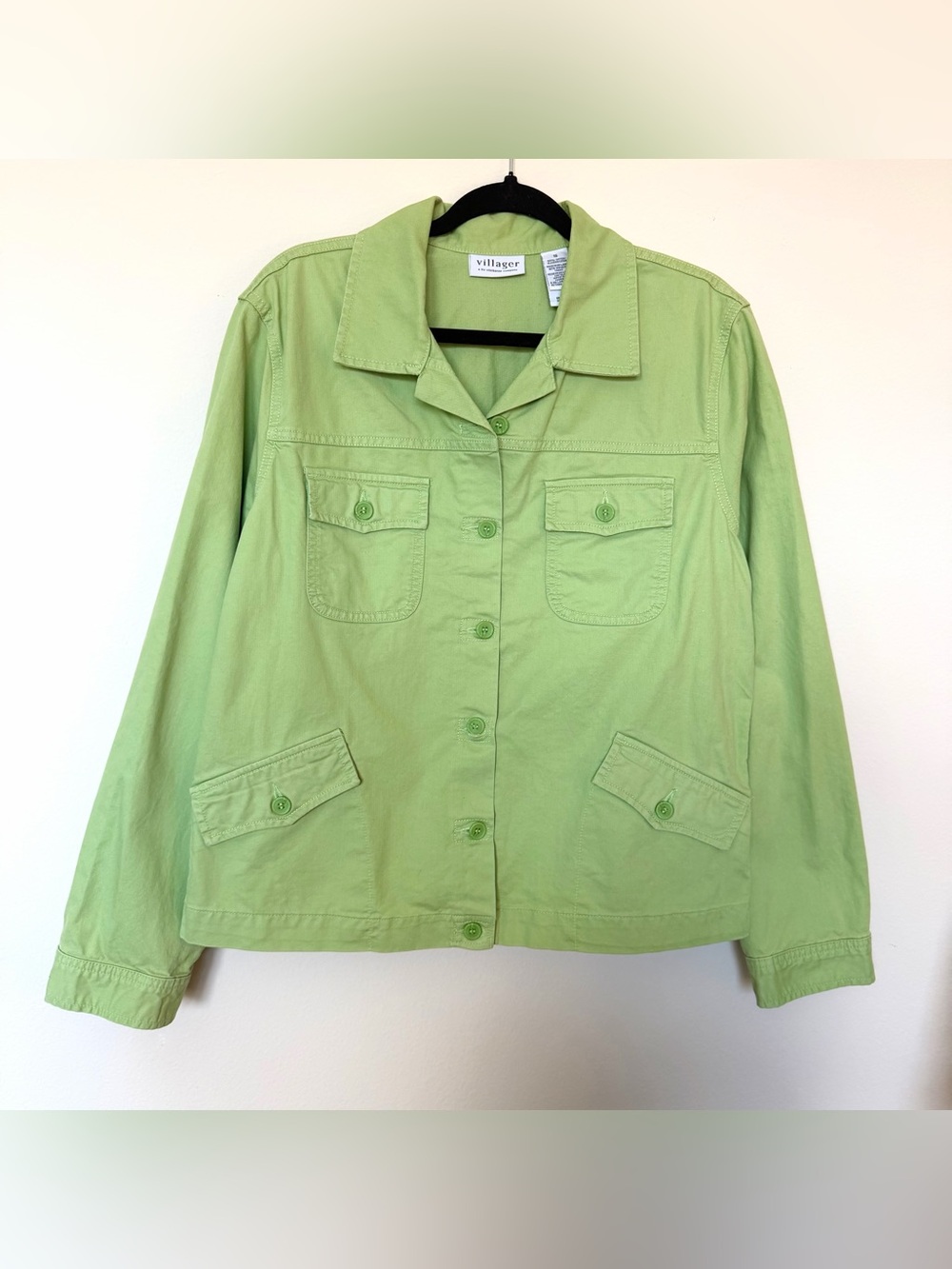 Vintage Y2K Liz Claiborne Villager Celery Green Utility Jacket XL